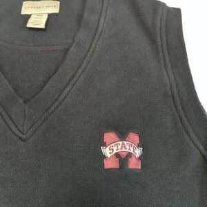 Mississippi State Cutter & Buck Men's Medium Black With Emblem Sweater Vest‎ 321